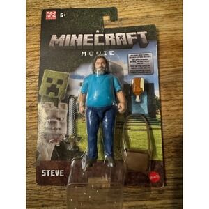 Mattel A Minecraft Movie Steve Jack Black Action Figure Iron Sword Chicken Leg